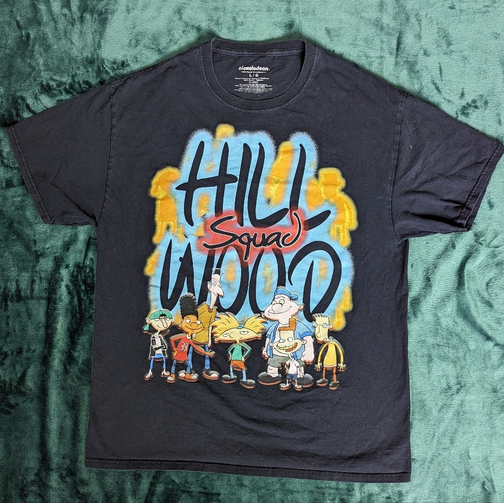 Nickelodeon Hey Arnold! Hillwood Squad T-Shirt Men's L Short Sleeve Graphic Tee
